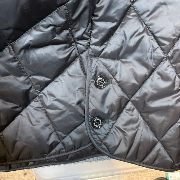 Barbour Womens Mickley Corduroy Trimmed Quilted Jacket Black Brown Size 1XL New - Picture 7 of 13